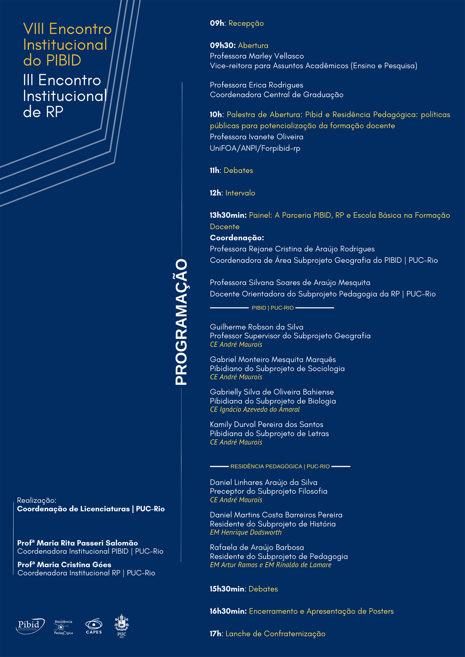 Programação do evento