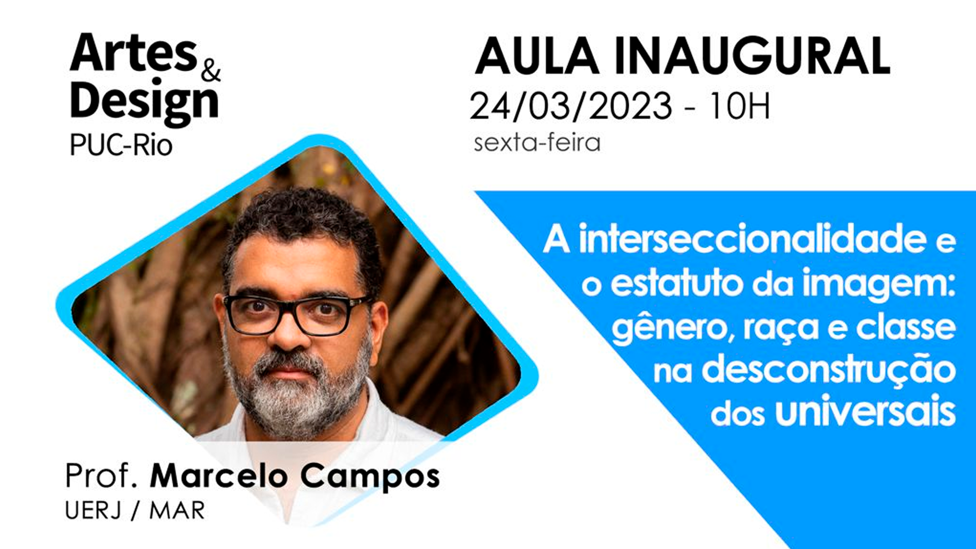 Imagem de divulgação da aula do Depto. de Artes & Design