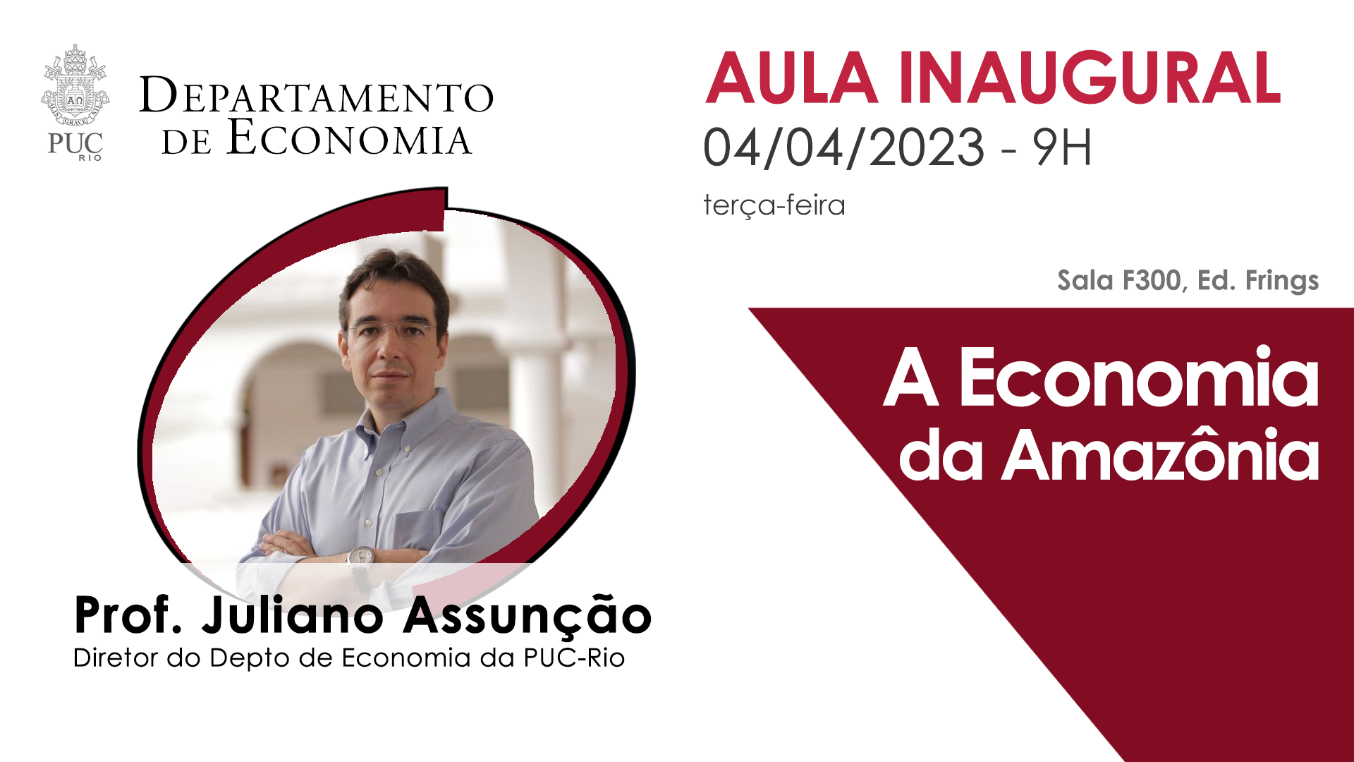 Imagem de divulgação da aula do Depto. de Economia
