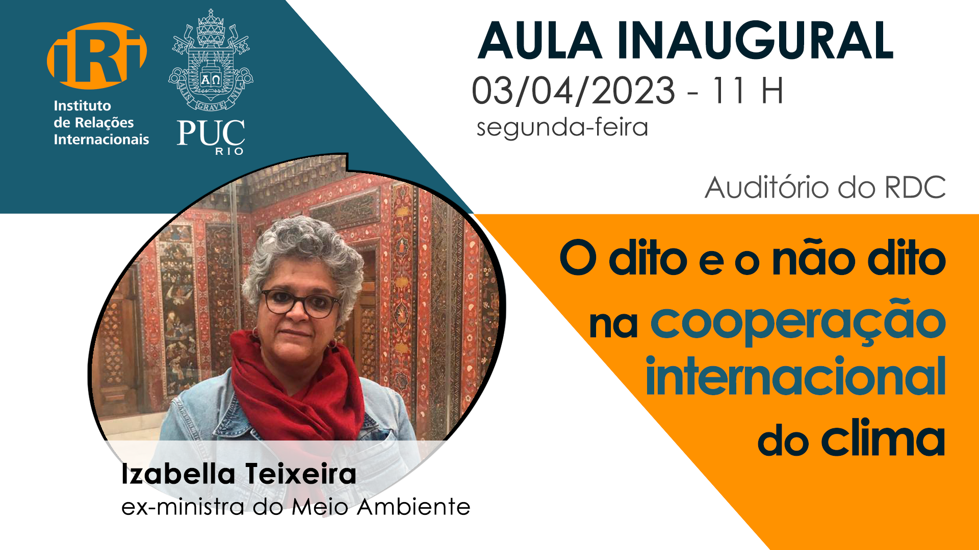 Imagem de divulgação da aula do Instituto de Relações Internacionais