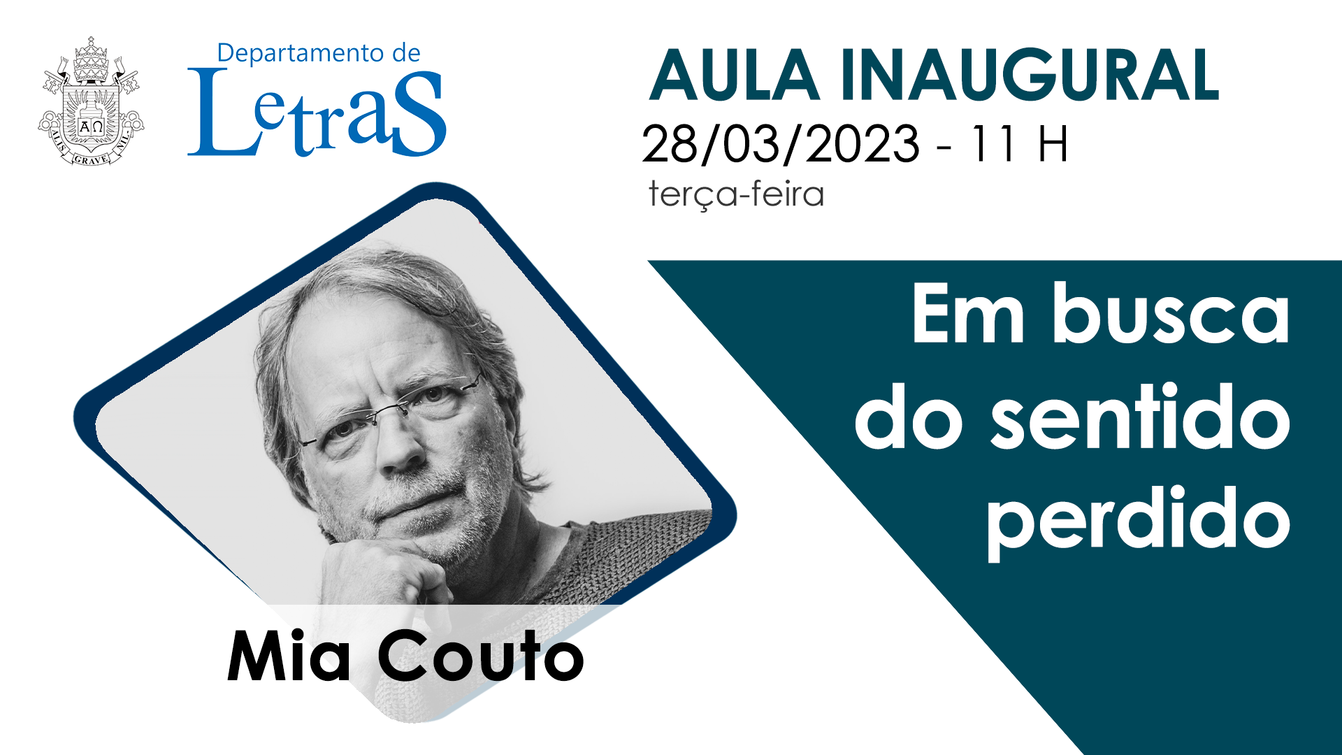 Imagem de divulgação da aula do Depto. de Letras