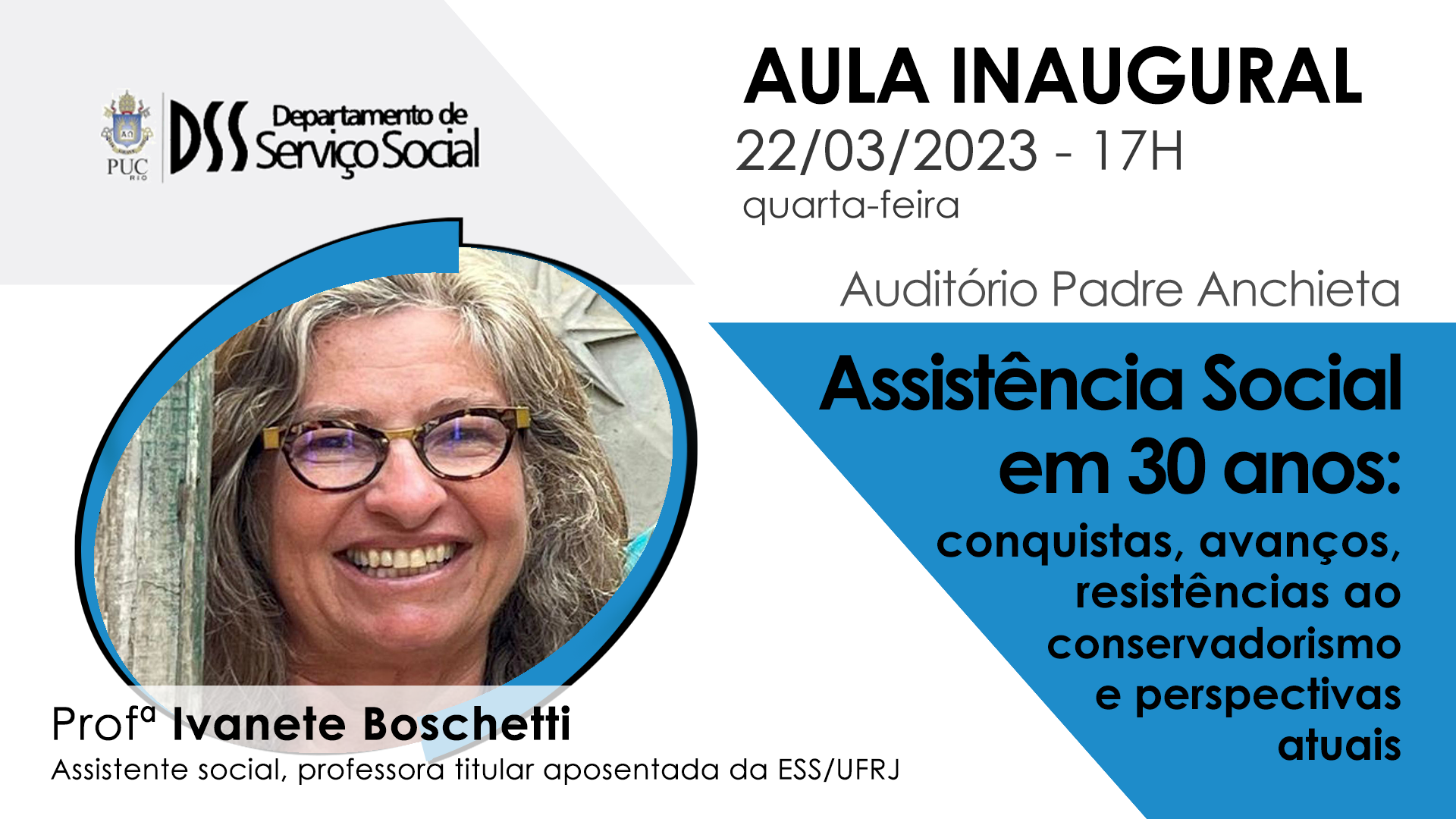 Imagem de divulgação da aula do Depto. de Serviço Social