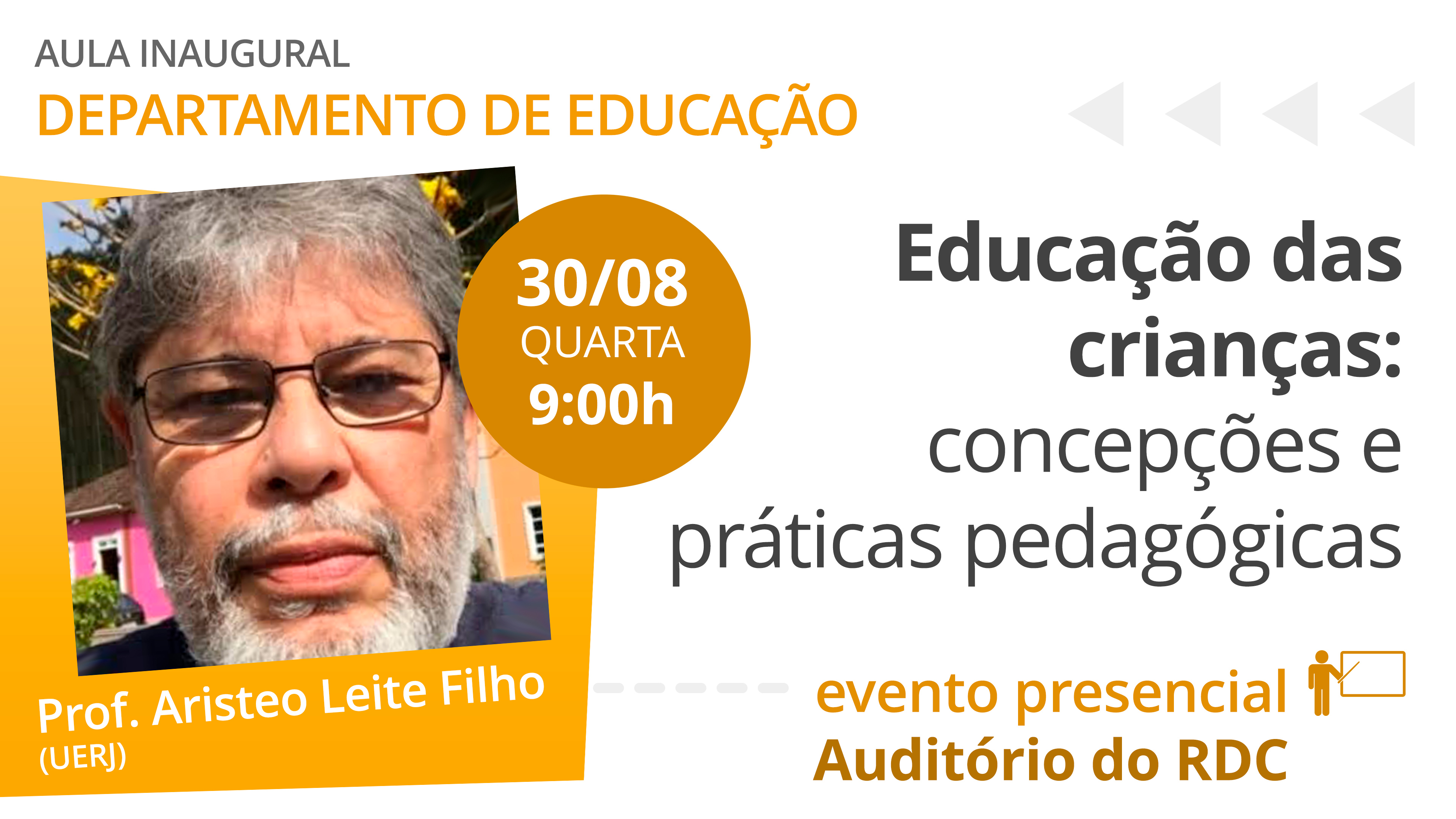 Imagem de divulgação da aula do Depto. de Educação