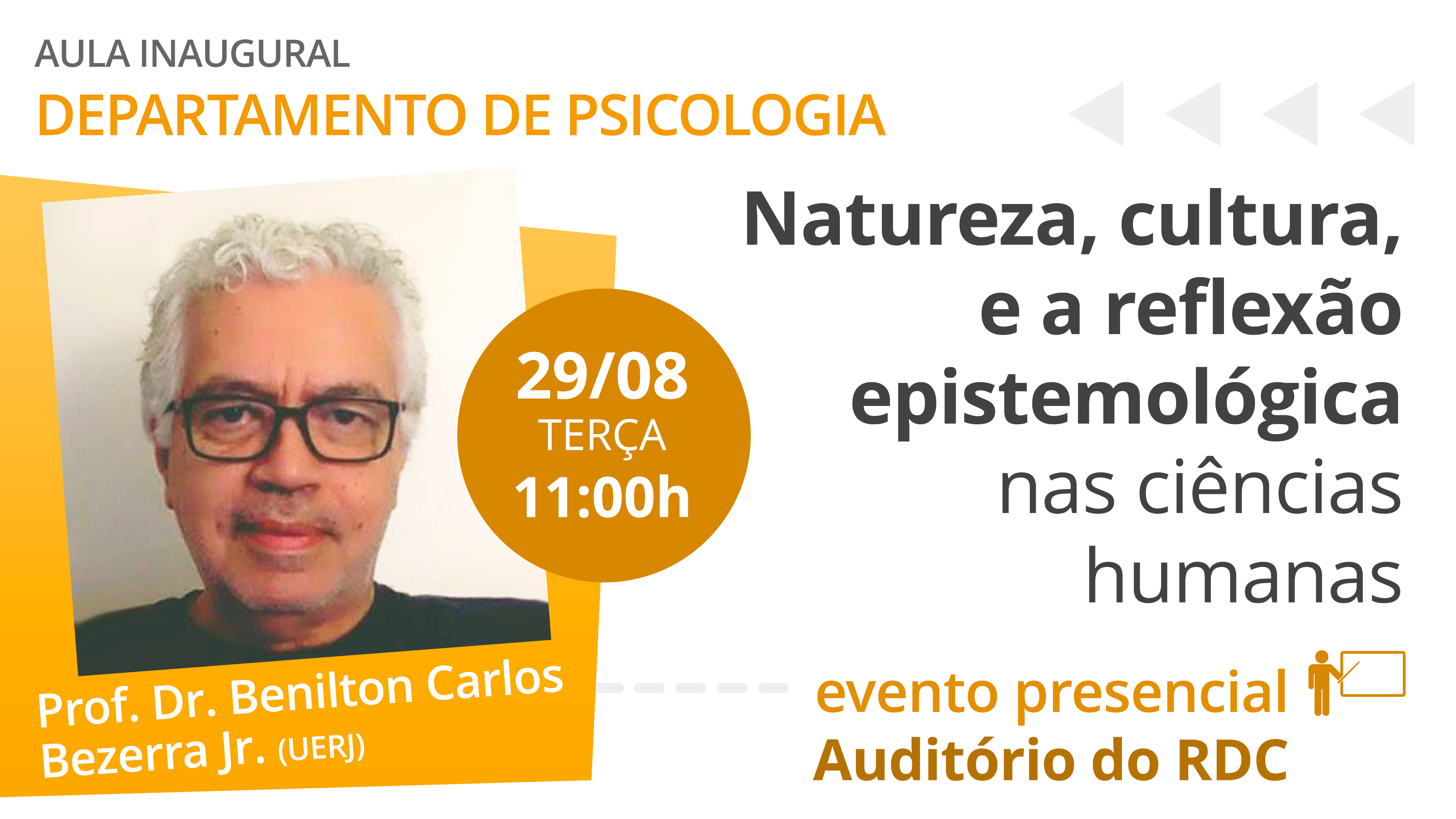 Imagem de divulgação da aula do Depto. de Psicologia