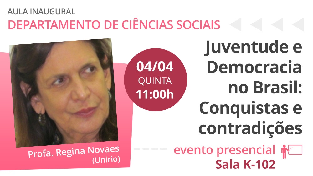 Imagem de divulgação da aula do Depto. de Ciências Sociais