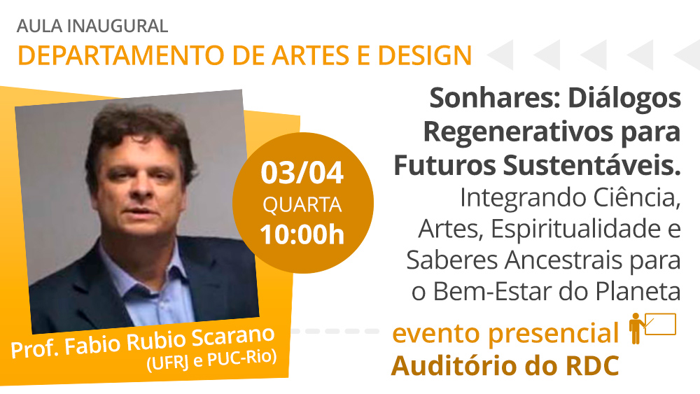 Imagem de divulgação da aula do Depto. de Artes & Design