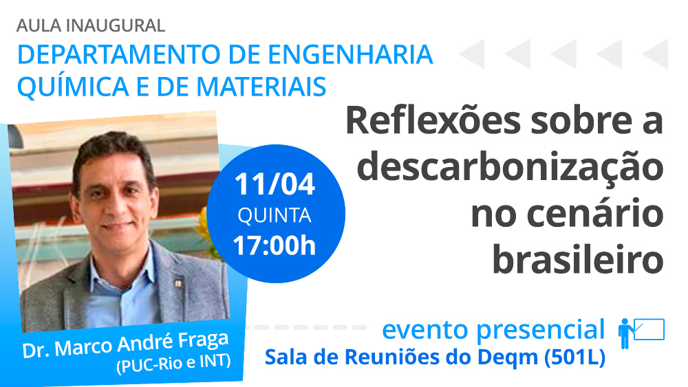 Imagem de divulgação da aula do Depto. de Engenharia Química e de Materiais