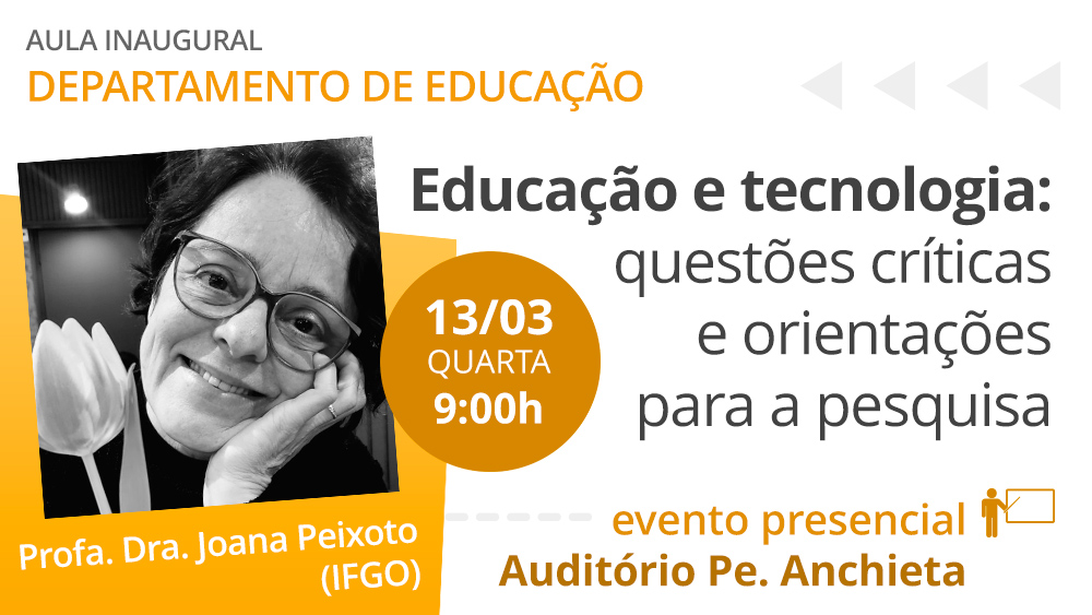 Imagem de divulgação da aula do Depto. de Educação