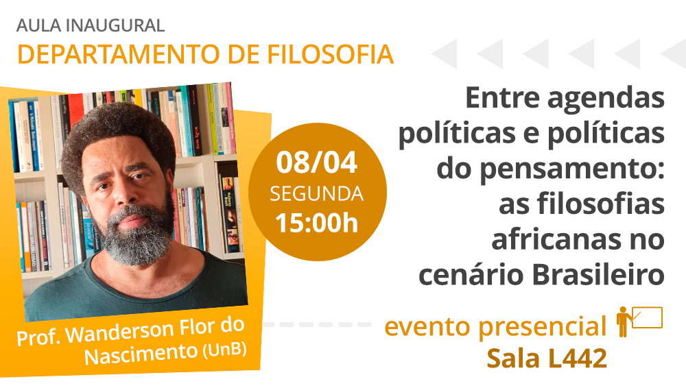 Imagem de divulgação da aula do Depto. de Filosofia