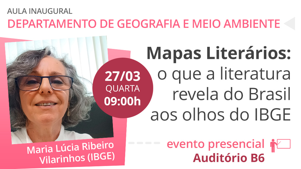 Imagem de divulgação da aula do Depto. de Geografia e Meio Ambiente