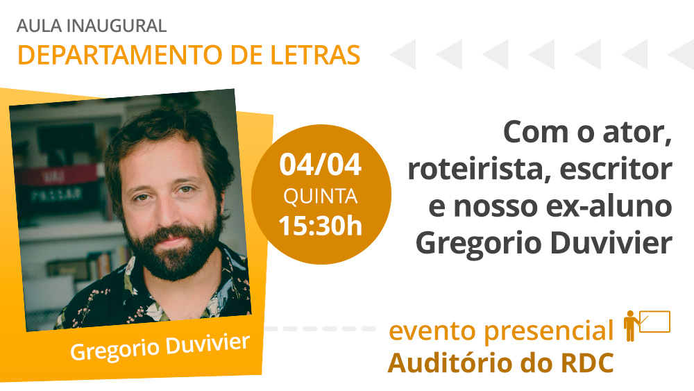 Imagem de divulgação da aula do Depto. de Letras