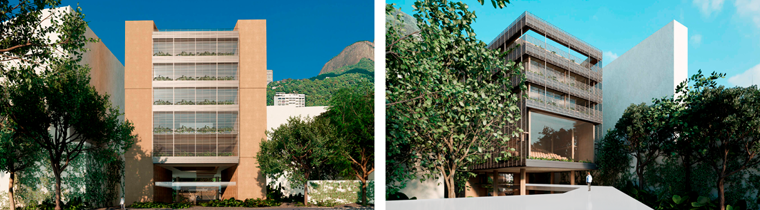 Imagens do projeto do prédio do instituto