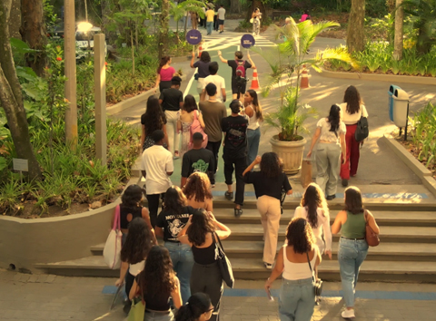 Foto de alunos no Campus